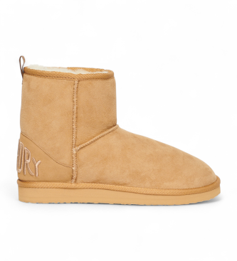 Superdry para mujer. WF210078A Botines de ante y sherpa beige (40/41), Plano, Ninguno, Casual