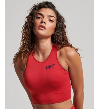 Superdry - pour femme. core medo impact seamless bra rouge
