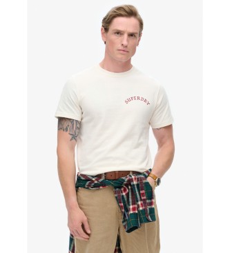 Superdry para hombre. M1012012A Camiseta tatuaje blanco (L), Casual, Algodón, Manga corta