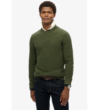 Superdry para hombre. M6110657A Jersey Textura verde (XL), Casual, Algodón