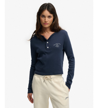 Superdry para mujer. W6012242A Camiseta Athletic Down marino (XS), Casual, Algodón, Manga larga