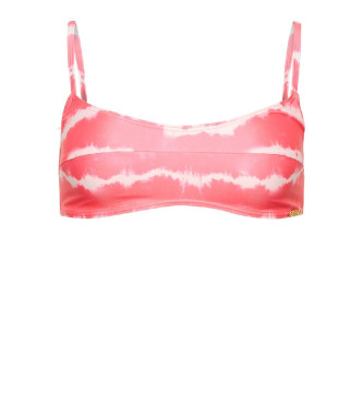 Superdry Top de bikini con efecto «tie-dye» rosa