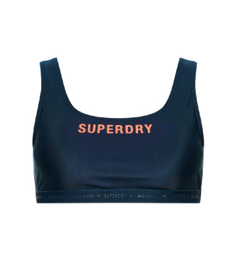 Superdry Top elástico con micrologo Code marino (12 UK = M)