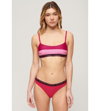 Superdry para mujer. W3010396A Top de bikini elástico tipo bralette rosa (S), Beachwear, Poliéster Reciclado, Sostenible 2