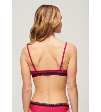 Superdry para mujer. W3010396A Top de bikini elástico tipo bralette rosa (S), Beachwear, Poliéster Reciclado, Sostenible 4