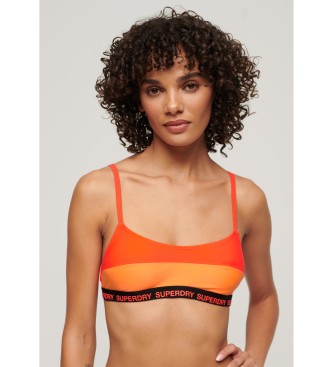 Superdry para mujer. W3010396A Top de bikini elástico tipo bralette naranja (S), Beachwear, Poliéster Reciclado, Sostenible 3