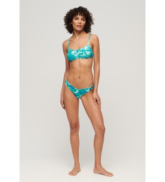 Superdry para mujer. W3010392A Top de bikini estampado tipo bralette azul (S), Beachwear, Poliéster Reciclado, Sostenible 4