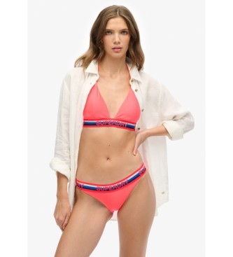 Superdry para mujer. W3010448A Top Bikini Triangular rosa (S), Beachwear, Poliéster Reciclado, Sostenible