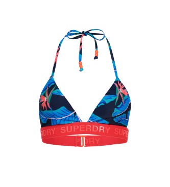 Superdry para mujer. W3010400A Top De Bikini Triangular Con Logo multicolor (XS), Beachwear, Poliéster Reciclado, Sostenible, Marino
