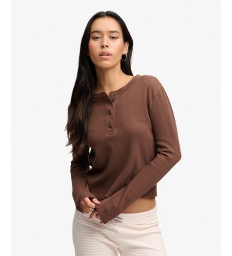 Superdry Camiseta Essential Waffle marrón