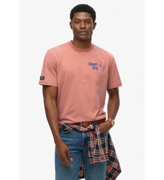 Superdryvoor mannen. M1012263A Trade Tools T-shirt roze (XL), Casual, Katoen, Korte mouwen