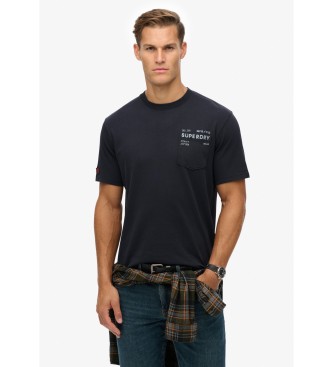 Superdryvoor mannen. M1012272A T-shirt zwart (L), Casual, Katoen, Korte mouwen