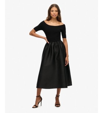 Superdry Vestido LBD Woven Mix negro
