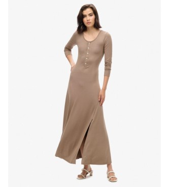 Superdry Vestido Henley marrón