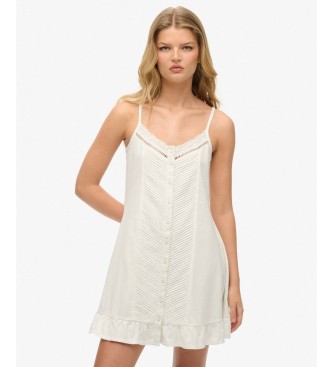 Superdry Vestido Lace blanco roto