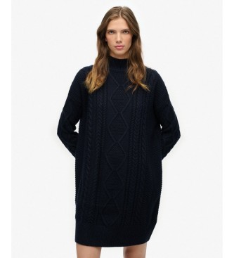 Superdry Vestido Slouchy Cable marino