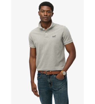 Superdry para hombre. M1110439A Polo Vint gris (3XL), Casual, Algodón, Manga corta
