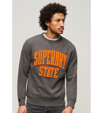 Superdry para hombre. M2013834A Sudadera Vintage Athletic Crew gris (S), Casual, Algodón