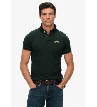 Superdryvoor mannen. M1110449A Vintage Athletic groen poloshirt (XL), Casual, Katoen, Korte mouwen