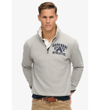 Superdryvoor mannen. M2014088A Vintage Athletic Sweater grijs (XL), Casual, Katoen