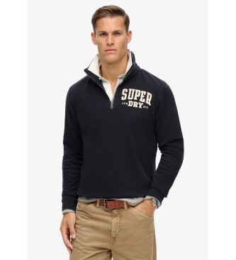 Superdryvoor mannen. M2014088A Vintage Athletic marine trui (XXL), Casual, Katoen, Marineblauw