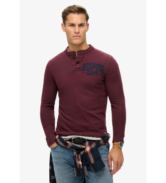 Superdry para hombre. M6010838A Camiseta Vintage Athletic granate (L), Casual, Algodón, Manga larga