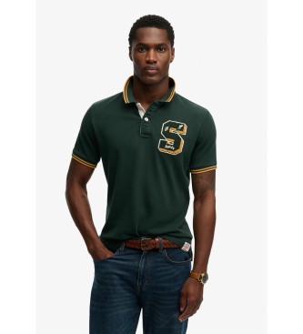 Superdry para hombre. M1110472A Polo Vintage Athletic Patch verde (S), Casual, Algodón, Manga corta