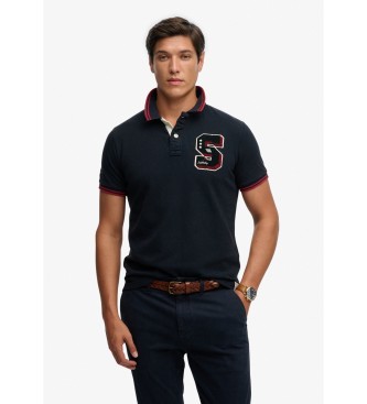 Superdry para hombre. M1110472A Polo Vintage Athletic Patch marino (XL), Casual, Algodón, Manga corta