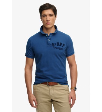 Superdry para hombre. M1110471A Polo Vintage Athletic azul (XXL), Casual, Algodón, Manga corta