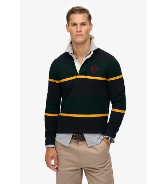 Superdry para hombre. M6010909A Polo Vintage Rugby verde (L), Casual, Algodón, Manga larga