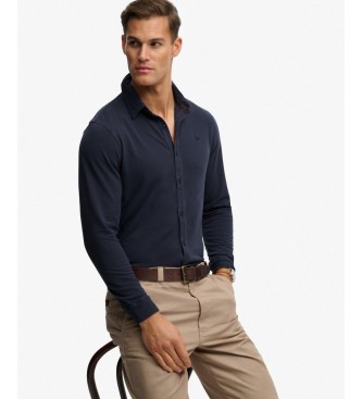 Superdry para hombre. M4011066A Camisa Vintage Destroy Pique marino (XL), Casual, Algodón, Manga larga