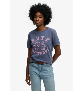 Superdry para mujer. W1011863A Camiseta Vintage Prep Pocket marino (L), Casual, Algodón, Manga corta