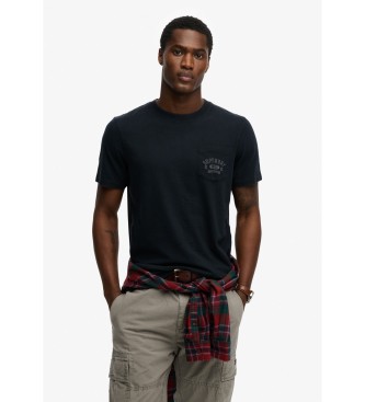 Superdry para hombre. M1012368A Camiseta Vintage Prep marino (M), Casual, Algodón, Manga corta