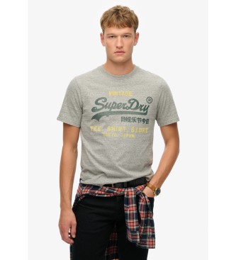 Superdry para hombre. M1012203A Camiseta Classic Relaxed gris (M), Casual, Algodón, Manga corta