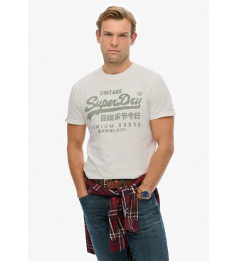 Superdry unisex. M1012326A Camiseta Vintage Logo Classic blanco (S), Casual, Algodón, Manga corta
