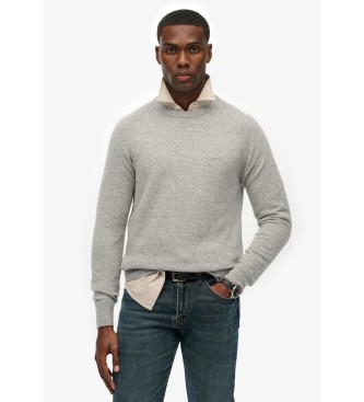 Superdry para hombre. M6110689A Jersey Blend gris (S), Casual, Lana
