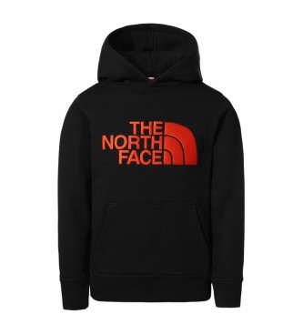 The North Face para criança. Camisola Drew Peak preta, vermelha