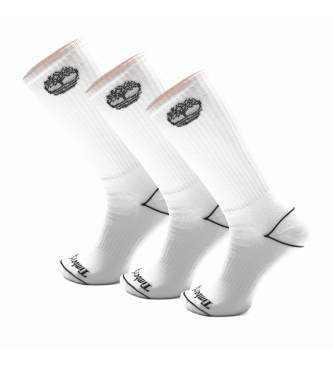 Timberland para hombre. TB0A6BBY1001 Set de 3 pares de calcetines Bowden blanco (S), Homewear, Algodón