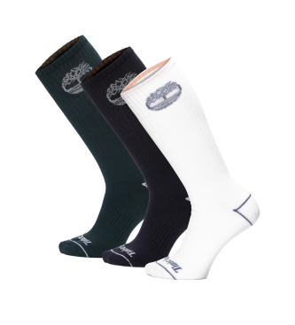 Timberland para hombre. TB0A6BBY3171 Set de 3 pares de calcetines Bowden verde, marino, blanco (S), Homewear, Algodón