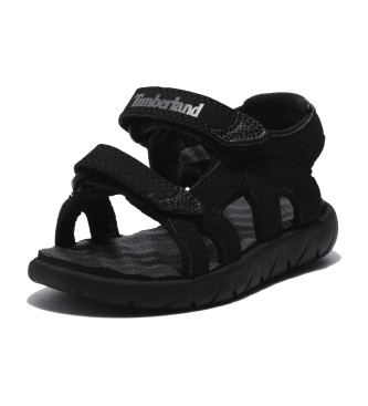 Timberland Unisex Para CriançA. TB0A1QXV0011 SandáLias Perkins Row Em Pele Com Tira No Calcanhar Preto (29), Couro, Plano, Velcro, Casual, M-image