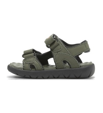 Timberland unisex para niños. TB0A24Y7A581 Sandalias de piel con tira en el talón Perkins Row verde (27), Plano, Velcro, Casual, moda infant