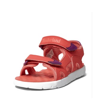 Timberland Unisex Para CriançA. TB0A2D4W8011 Perkins Row 2-Strap Sandals Vermelho (23.5), Plano, Velcro, Casual, Moda Infantil-image