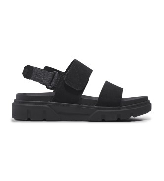 Timberland para mujer. TB0A61N4EK41 Sandalias de piel con tira trasera Greyfield negro (41 W), Plano, Velcro, Casual