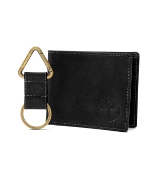 Timberland para hombre. TB0A5Q5N0011 Set de cartera plegable y llavero negro (OSFA), Casual, Piel