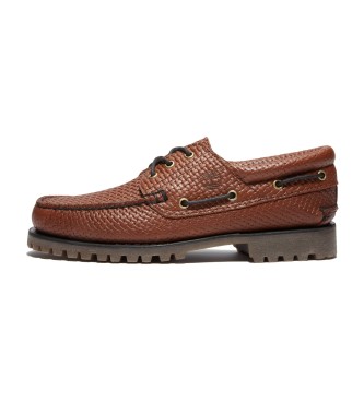 Timberland para hombre. TB0A2PDQEM41 Náuticos de Piel Authentic marrón (43 W), Plano, Cordones, Casual