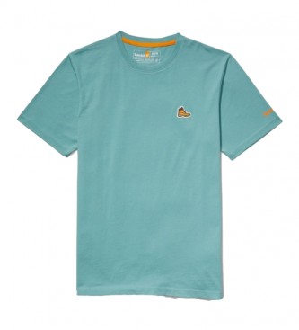 Timberland para homem. T-shirt turquesa com logotipo de bota