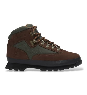 Timberland para hombre. TB0A2PUSW071 Botas de piel Euro Hiker marrón oscuro (40 W), Plano, Cordones, Outdoor