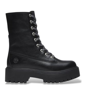 Timberland para mujer. TB0A5SAHW021 Botas de piel Stone Street negro (37 W), Plano, Cordones, Casual