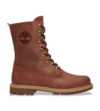 Timberland para mujer. TB0A43MXEM41 Botas impermeables 8-Inch de piel marrón (39.5), Plano, Cremallera, Casual