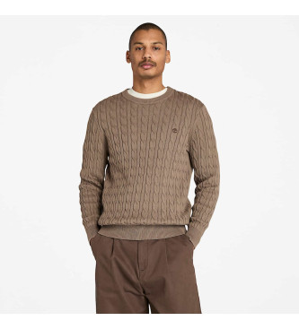 Timberland para hombre. TB0A5M82BK01 Jersey Williams River de punto trenzado marrón (M), Casual, Algodón